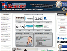Tablet Screenshot of elektroversand-schmidt.de